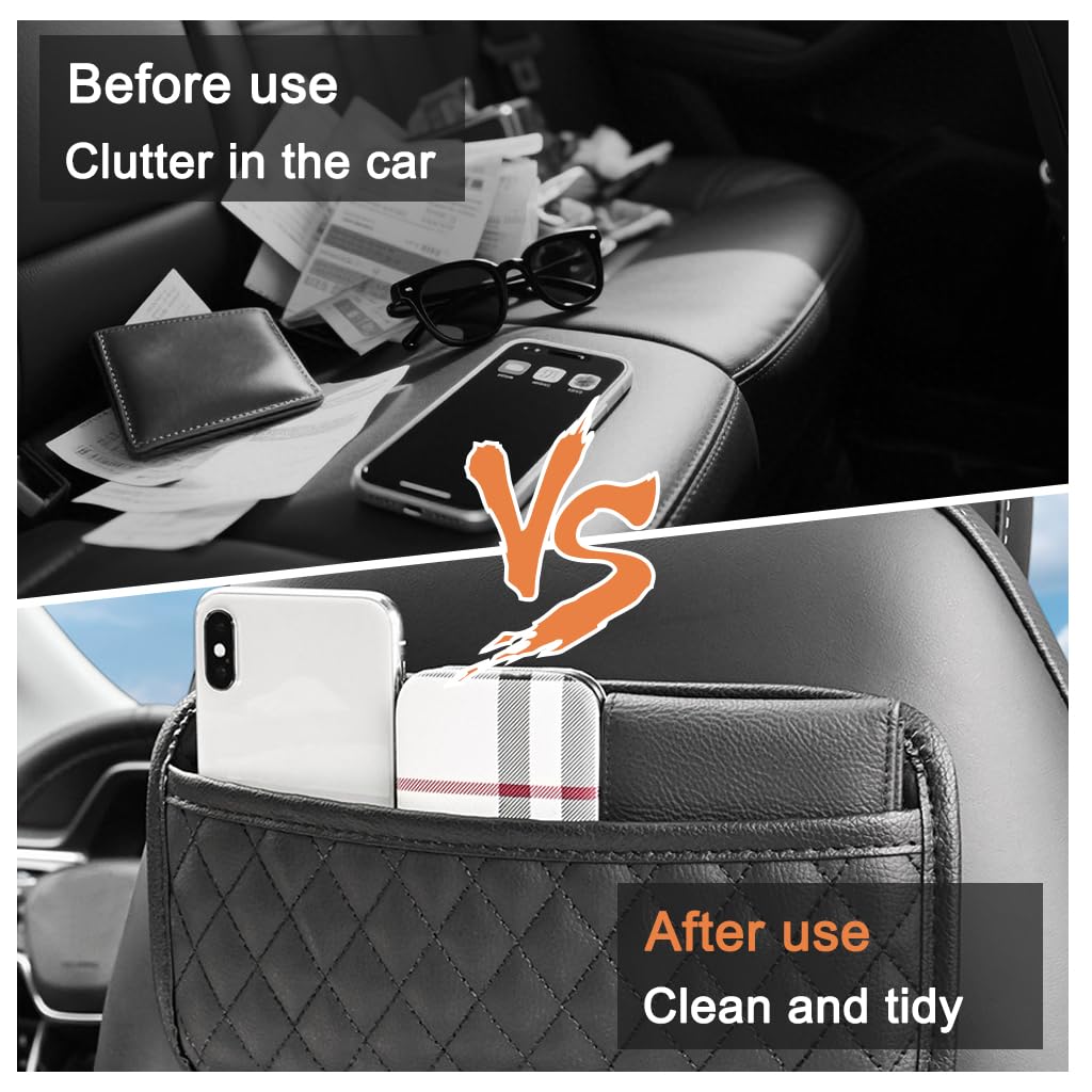 STHIRA Car Phone Storage Organizer for Dashboard and Door Use with Self Adhesive PU Design 25.5x14.5cm