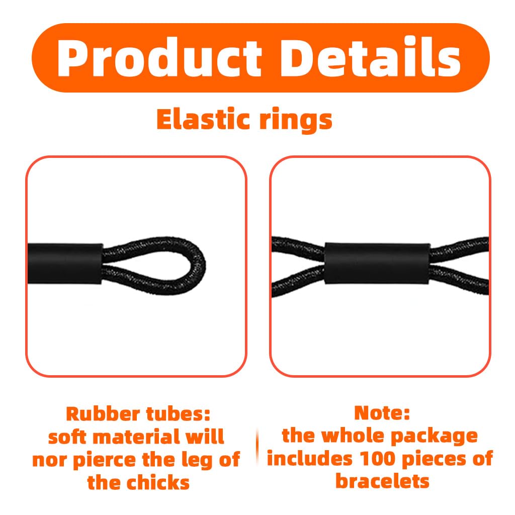ZIBUYU Chicken Leg Loops for Chick Splay Leg Correction featuring Figure 8 Design | 100pcs