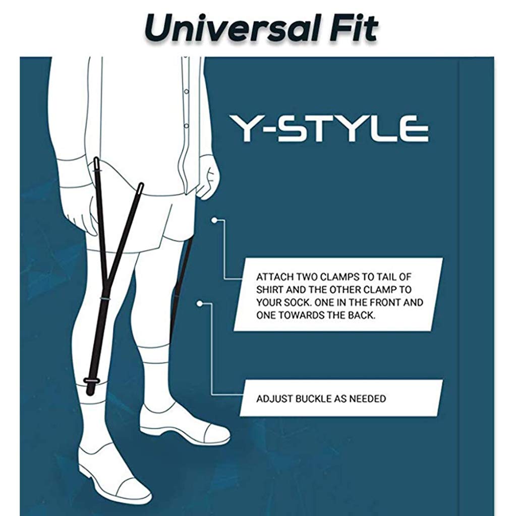GUSTAVE Adjustable Elastic Garter Straps for Men featuring Y Style Design and Nylon Blend Comfort
