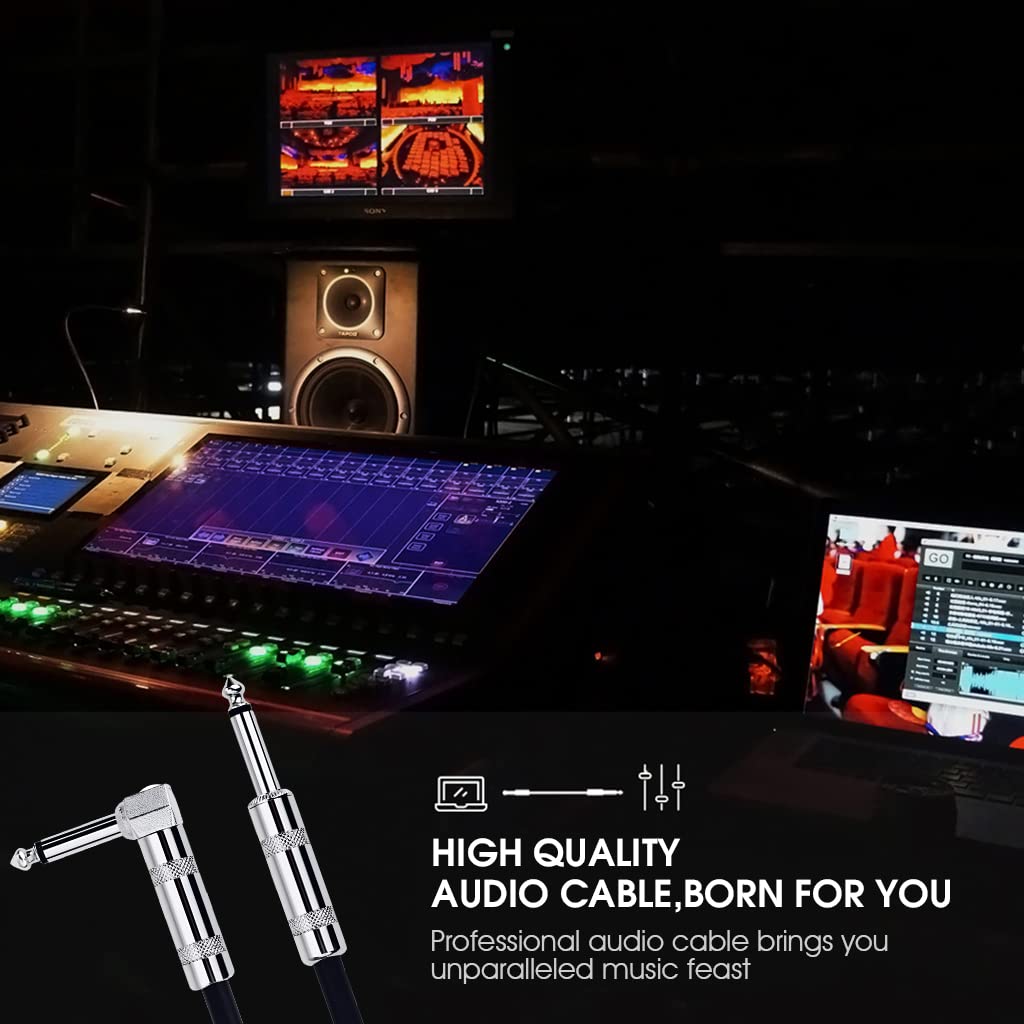 ZORBES Guitar Cable 10ft for Electric Instruments with Gold Plated Connectors | Black OFC Shield