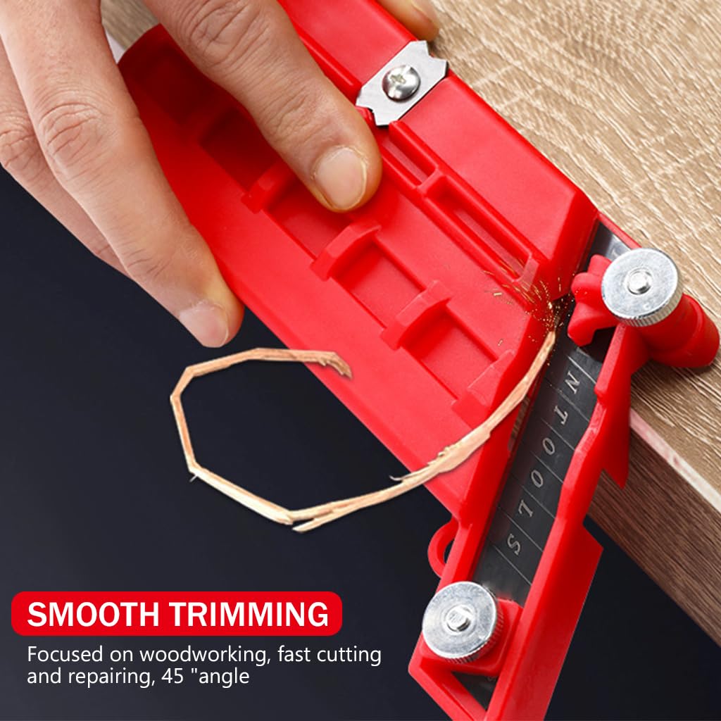 Serplex Wood Edge Trimmer with 10 Blades featuring 45 Degree V Shaped Chamfer Cutter for Woodworking Projects
