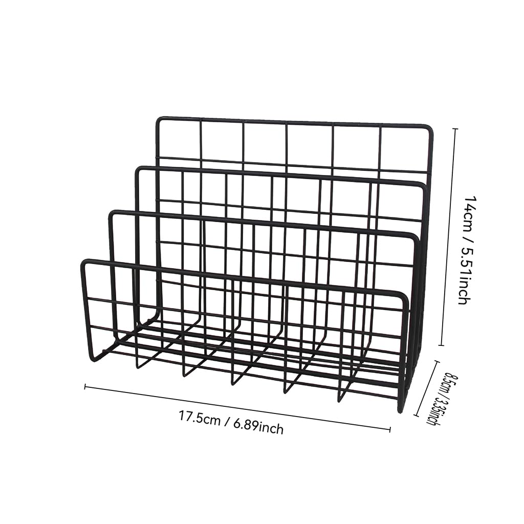 Zibuyu 3 Tier Metal Book Organizer for Desk and File Storage with Wire Design | Rose Gold