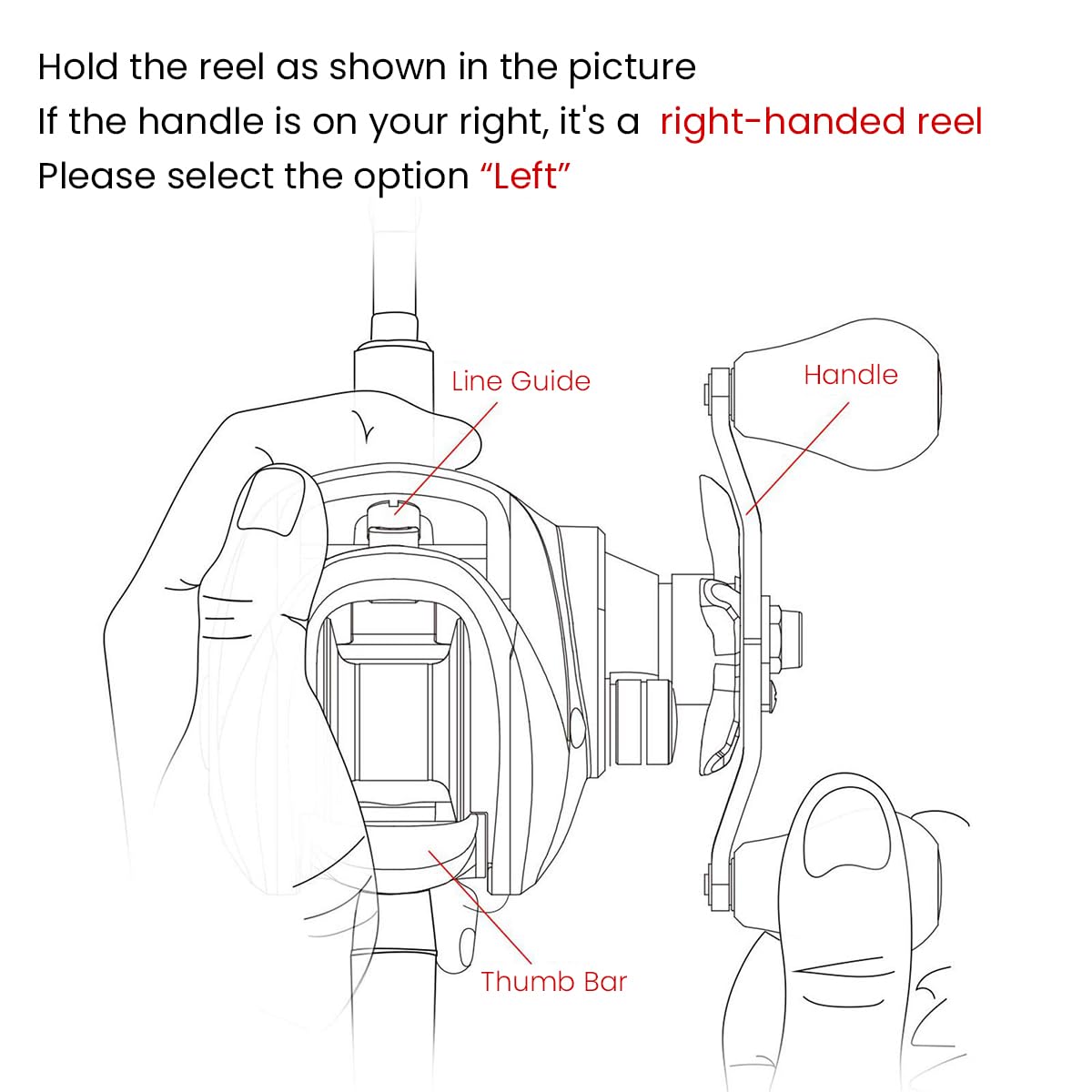 Proberos Baitcasting Reel for Left-Handed Anglers with 7.2:1 Gear Ratio and Magnetic Brake System
