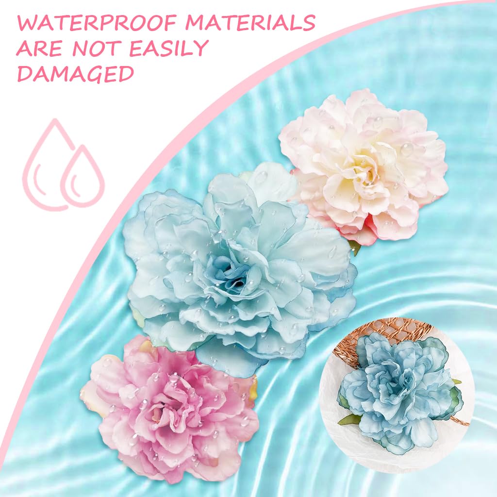 SANNIDHI Hair Clips for Women featuring 3Pcs Camellia Flower Barrettes | Colorful Beach Accessories