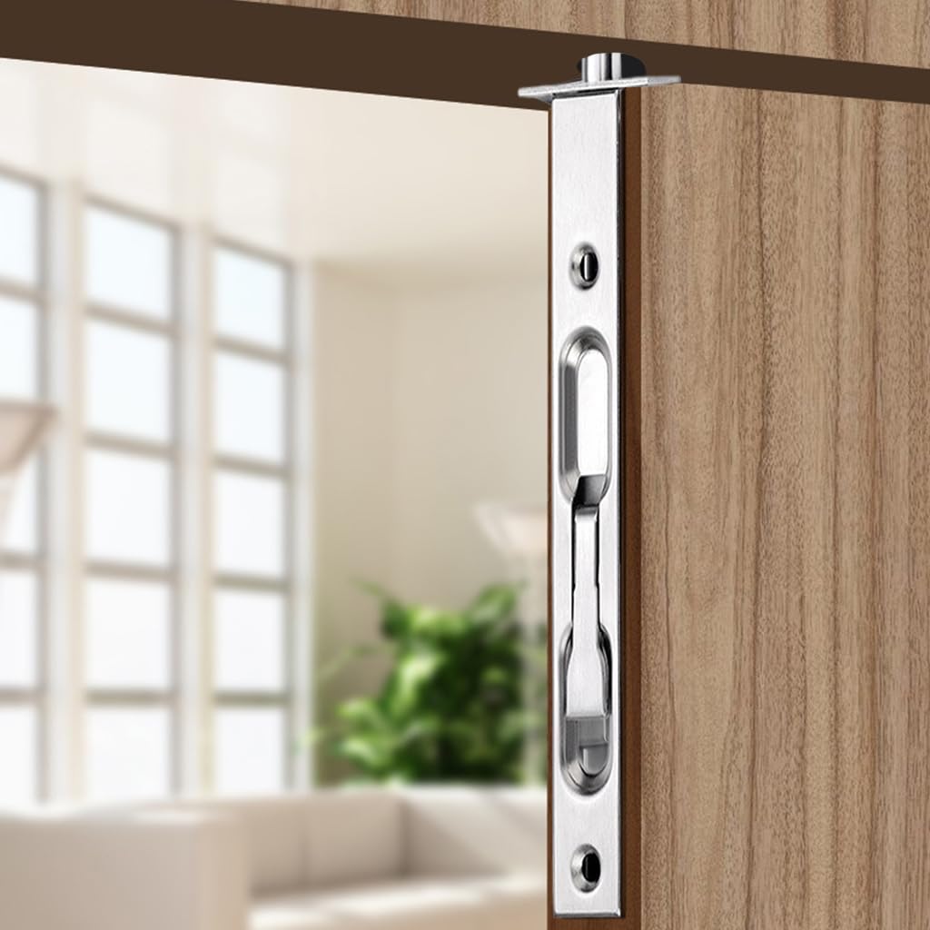 Serplex Flush Bolt for Double Door featuring 6 in Spring Loaded Push Lever | 304 Stainless Steel