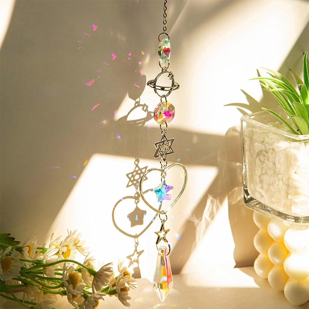 HASTHIP Sparkling Opal Moon Charm for Home Decor featuring 16.5 in Crescent Design | Auspicious Gift