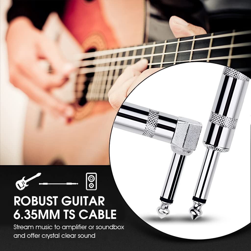 ZORBES Guitar Cable 10ft for Electric Instruments with Gold Plated Connectors | Black OFC Shield