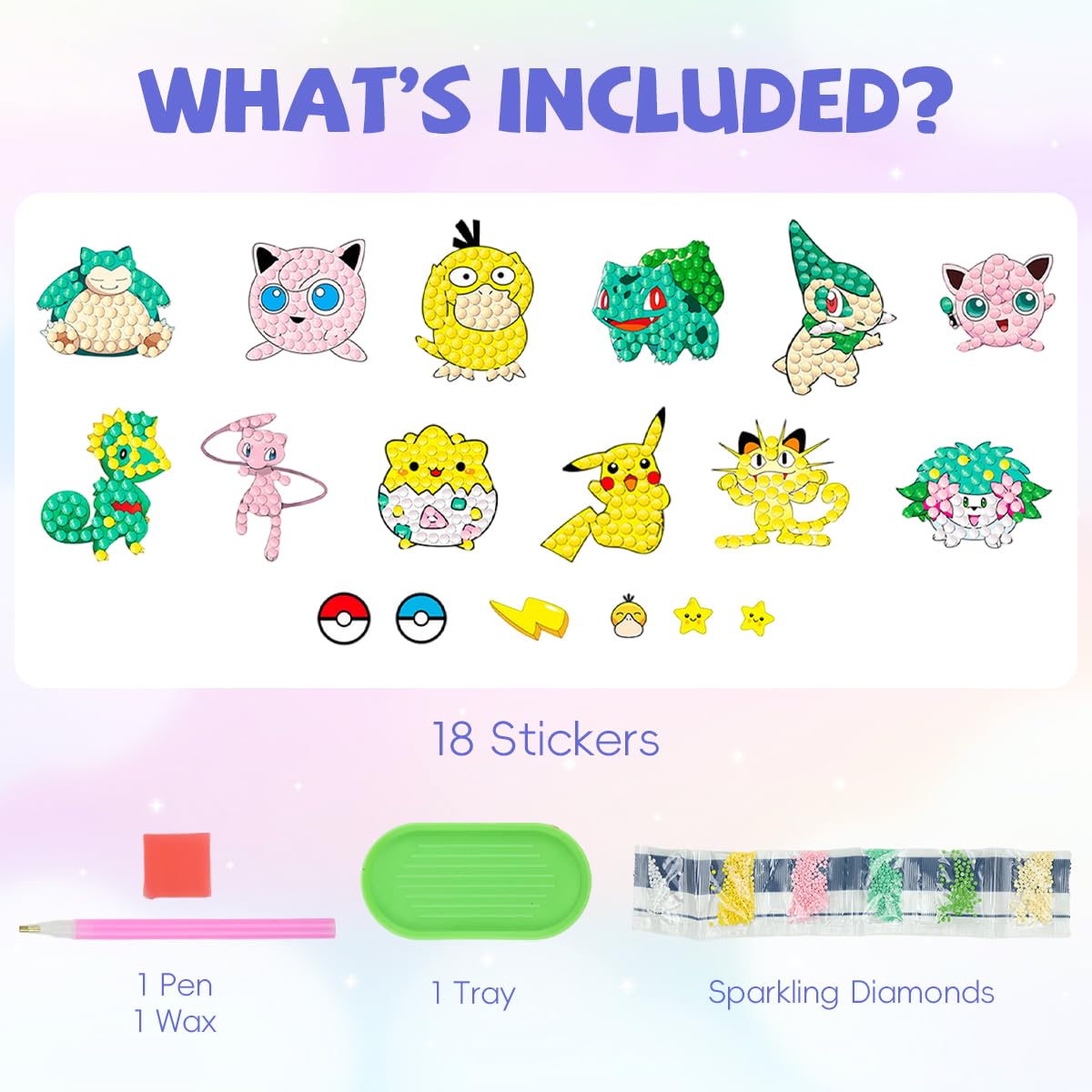 PATPAT 12pcs Diamond Art Painting Sticker Kits for Kids with Adhesive Backing | DIY Anime Crafts