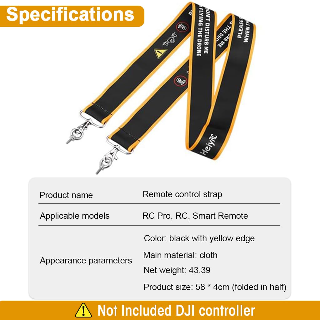 Verilux Neck Strap for DJI Controllers with Dual Metal Rings and Quick Release Buckles 22.8 in