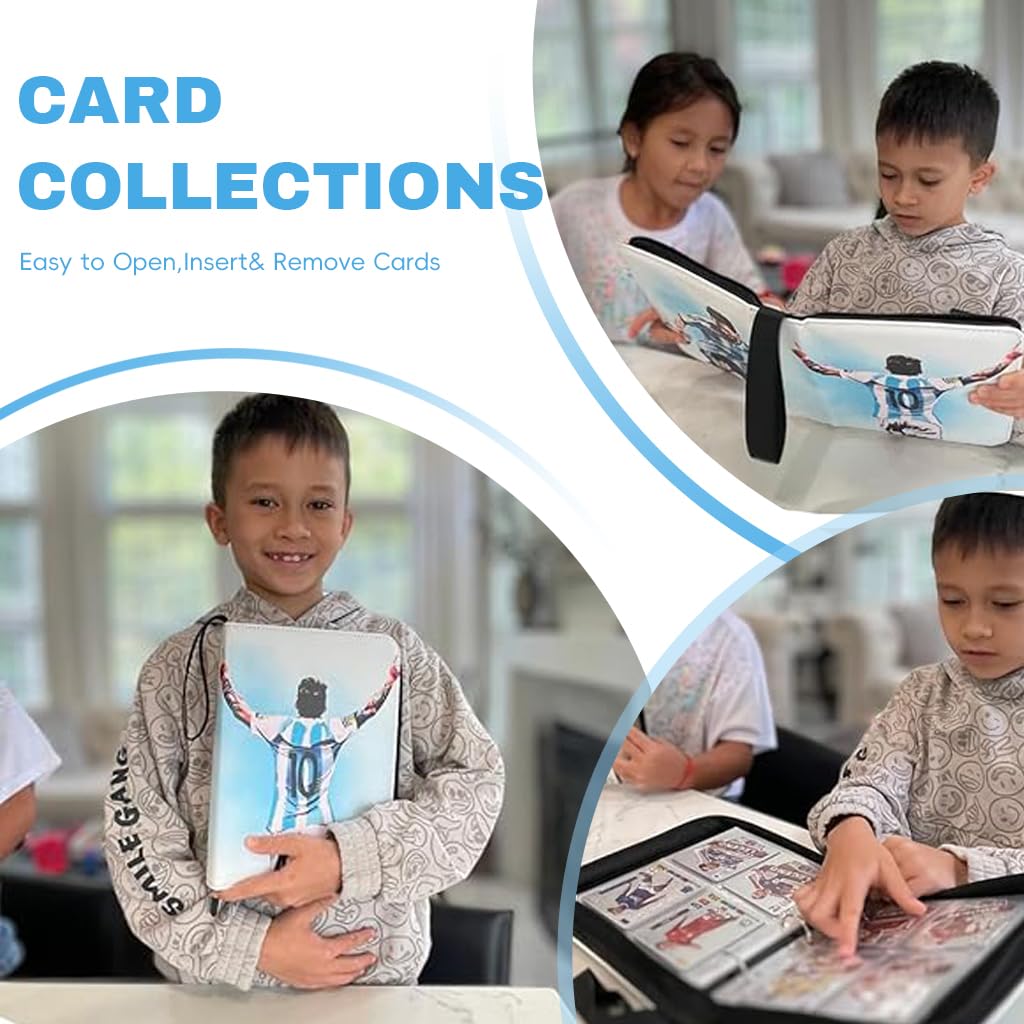 PATPAT Soccer Card Binder for Collectible Game Cards with 720 Pockets and Zipper Closure | Waterproof PU Cover Organizer