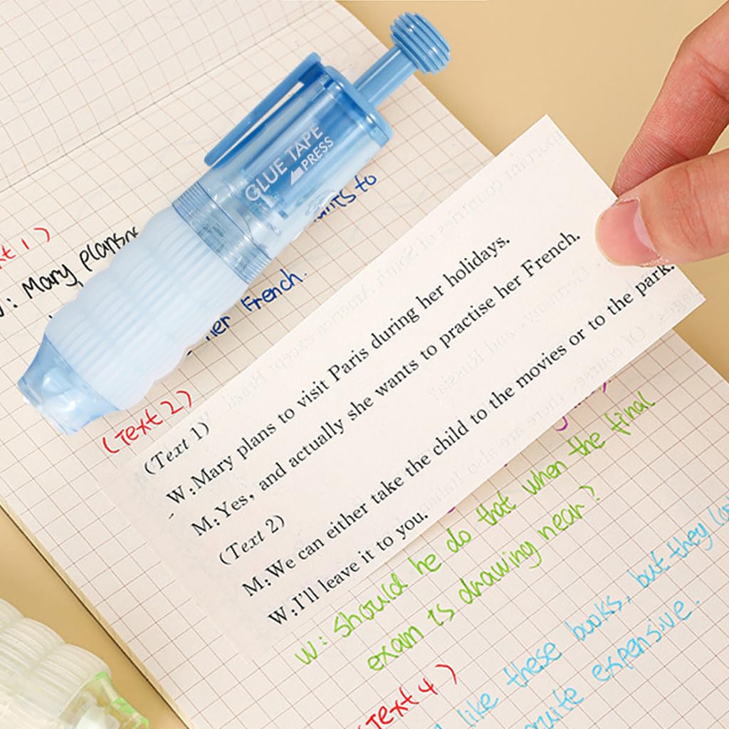 HASTHIP Double Sided Dot Glue Tape Pen for Scrapbooking with 3 Refills 6mm x 19.6ft | Retractable 360° Rotatable Head