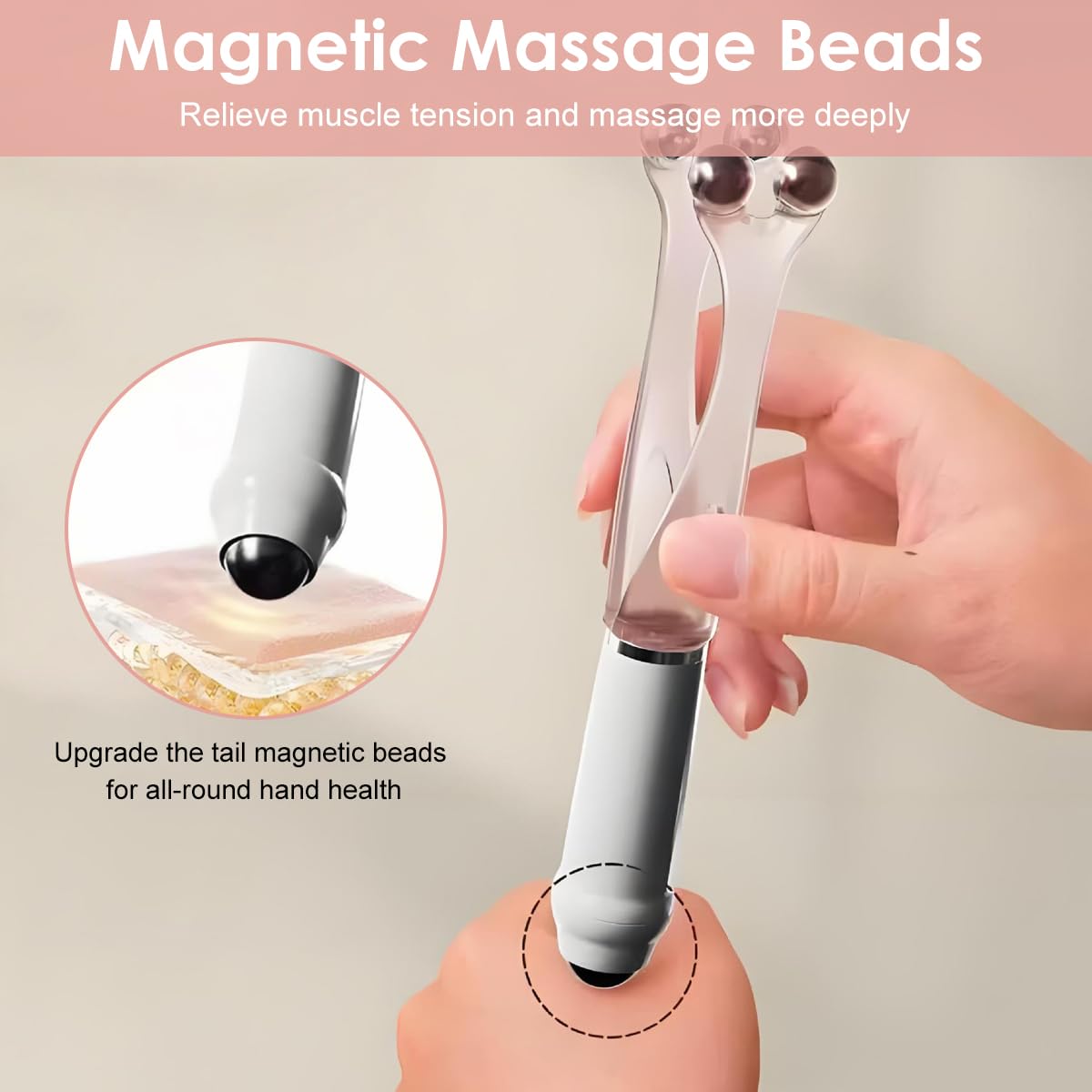 HANNEA Finger Massager Roller for Hand Relaxation with 4 Metal Rollers | Stress Relief and Circulation