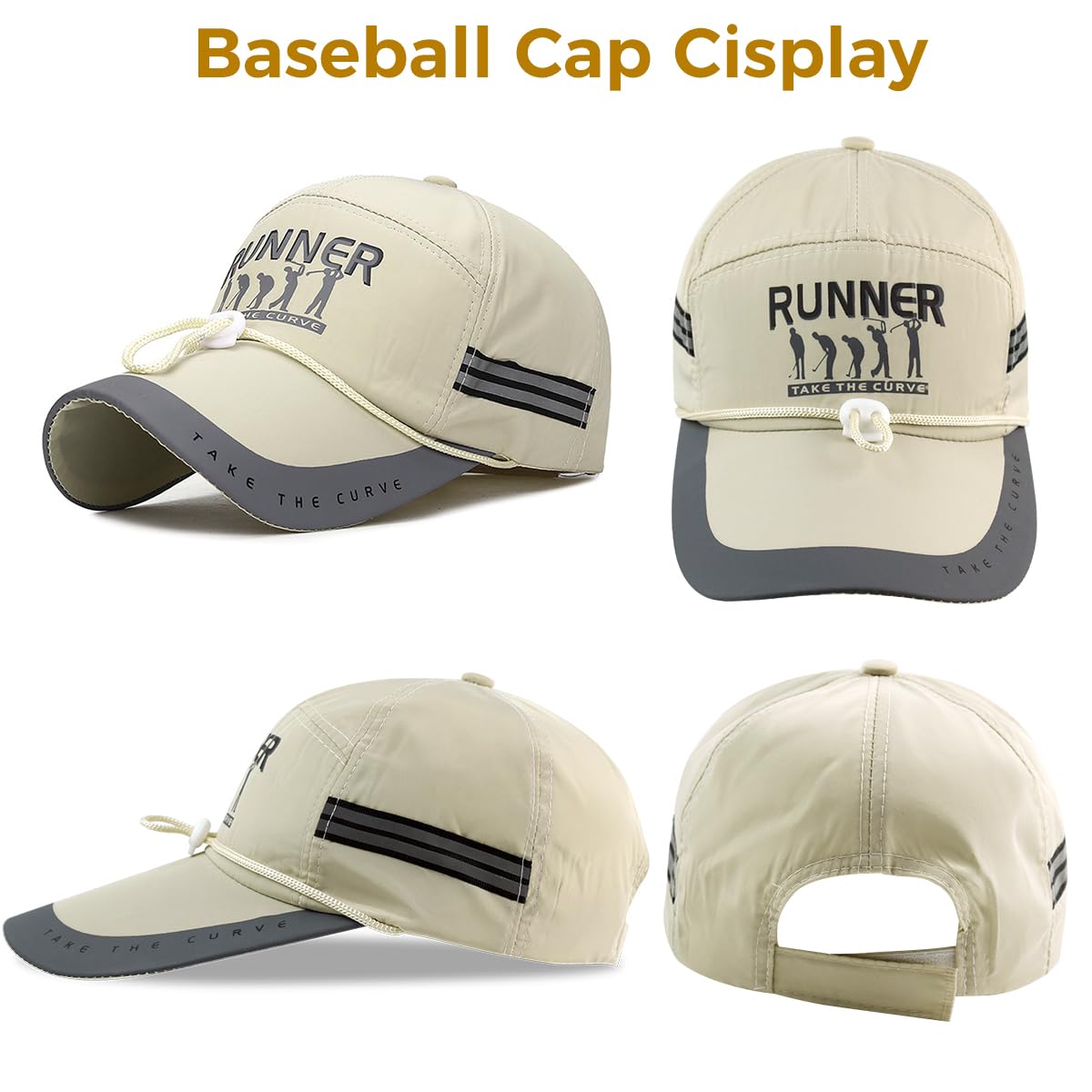 GUSTAVE Sport Baseball Cap for Outdoor Activities with 10.5cm Brim and Chin Cord | UPF50+ Sun Protection Adjustable Fit