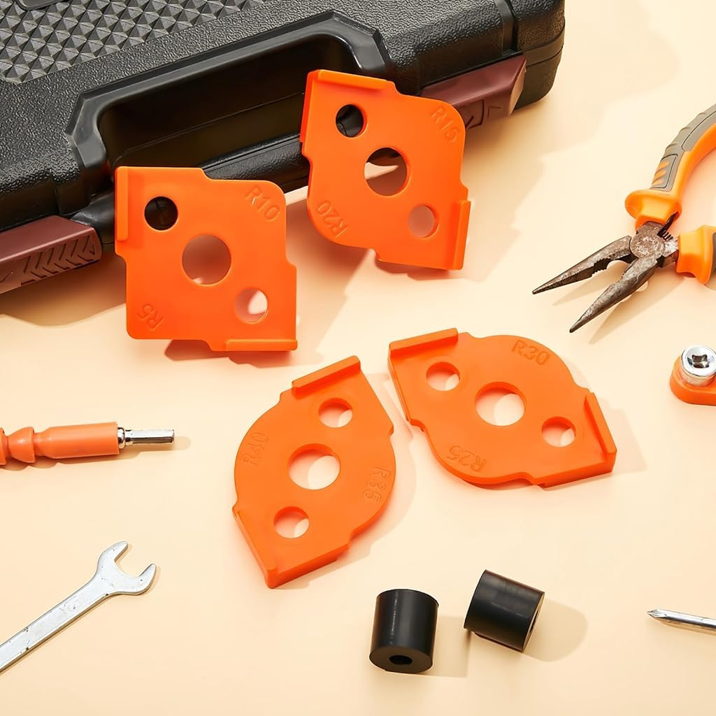 Serplex Router Radius Jig Set for Woodworking with 8 Radius Sizes R5–R40 | CNC ABS Templates