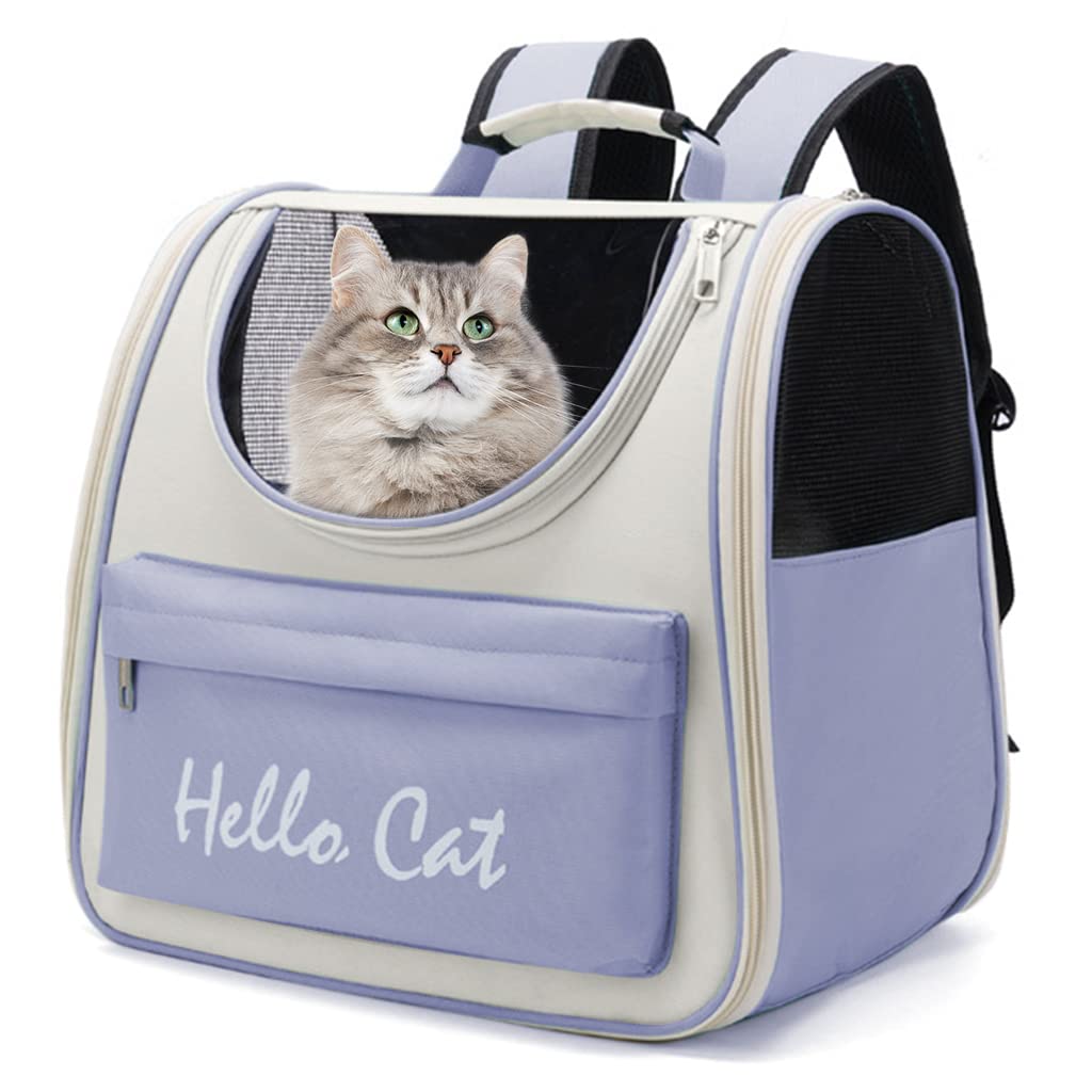 Qpets® Cat Carrier Backpack Cats Carrier Small Pet Travel Carrier Lightweight Carrier for Dog Cat Carrier Backpack with Handle Carrier for Small Medium Cat Dog Within 15kg