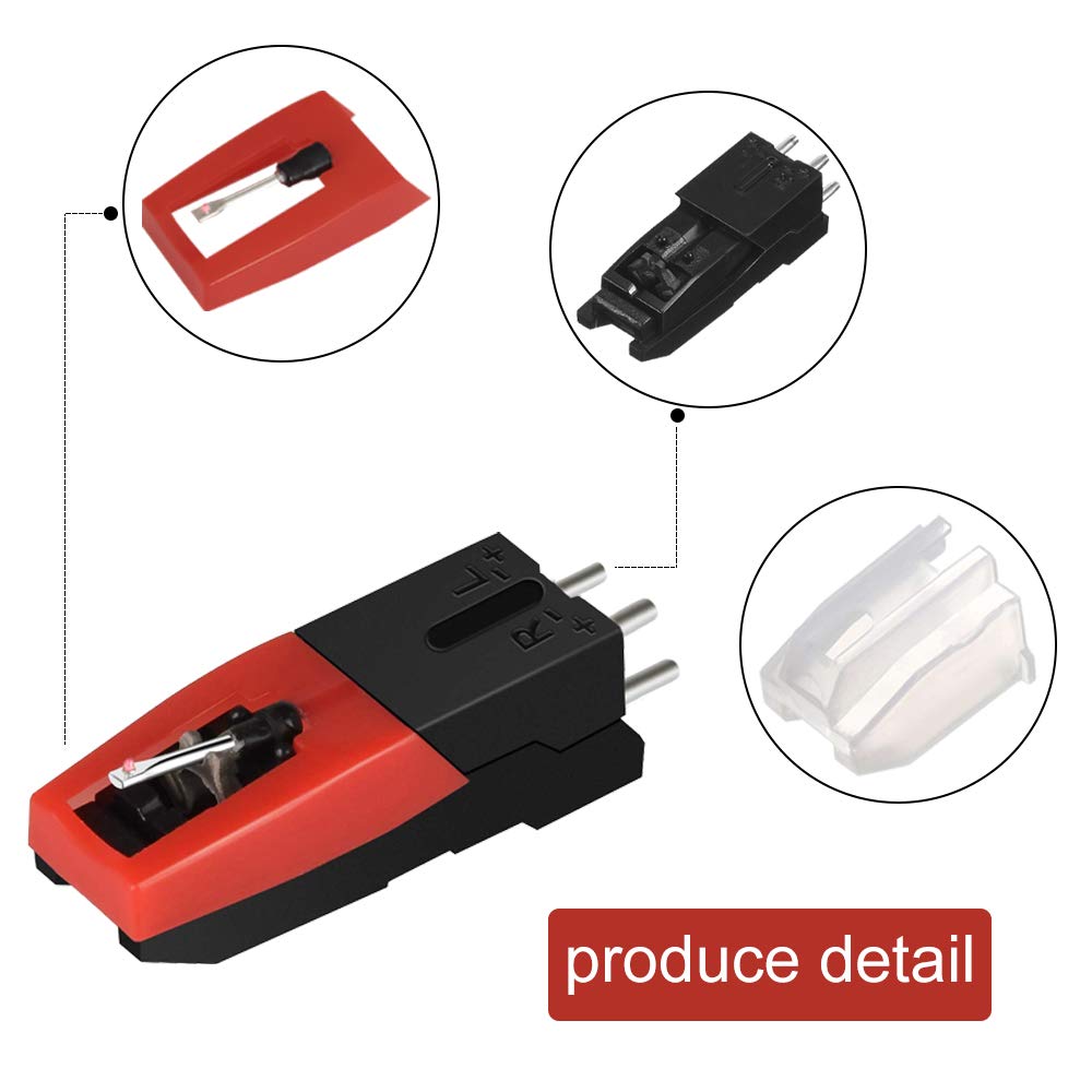 Verilux Vinyl Record Player Cartridge for LP Phonograph with Diamond Replacement Stylus