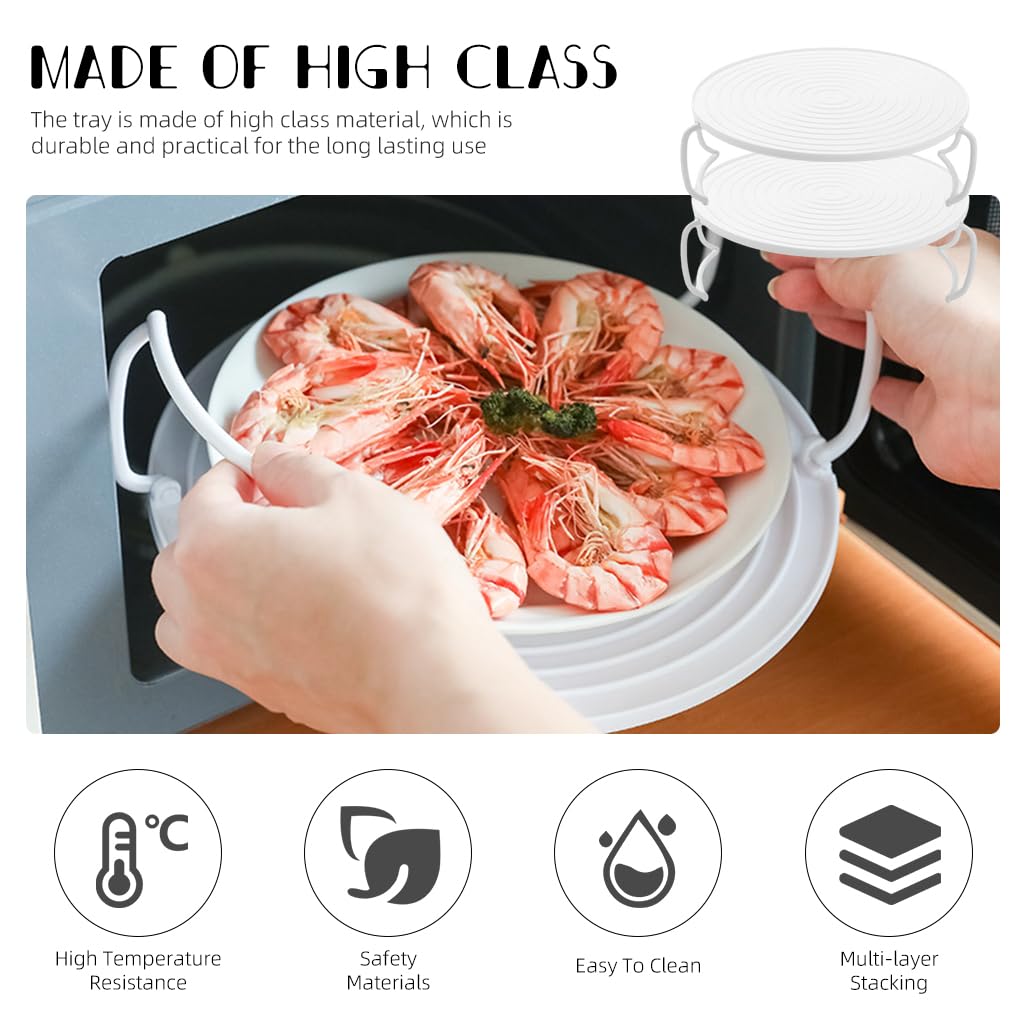 HASTHIP Microwave Plates for Heating with Double Layer 9.2×8.3 in Design | Food Grade PP