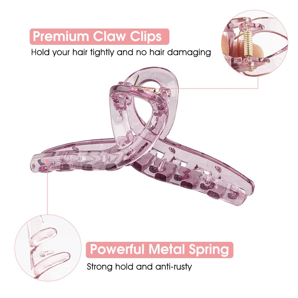 ZIBUYU Hair Clips for Women featuring Non Slip Cross Design | 6 Pcs Acrylic Claw Set