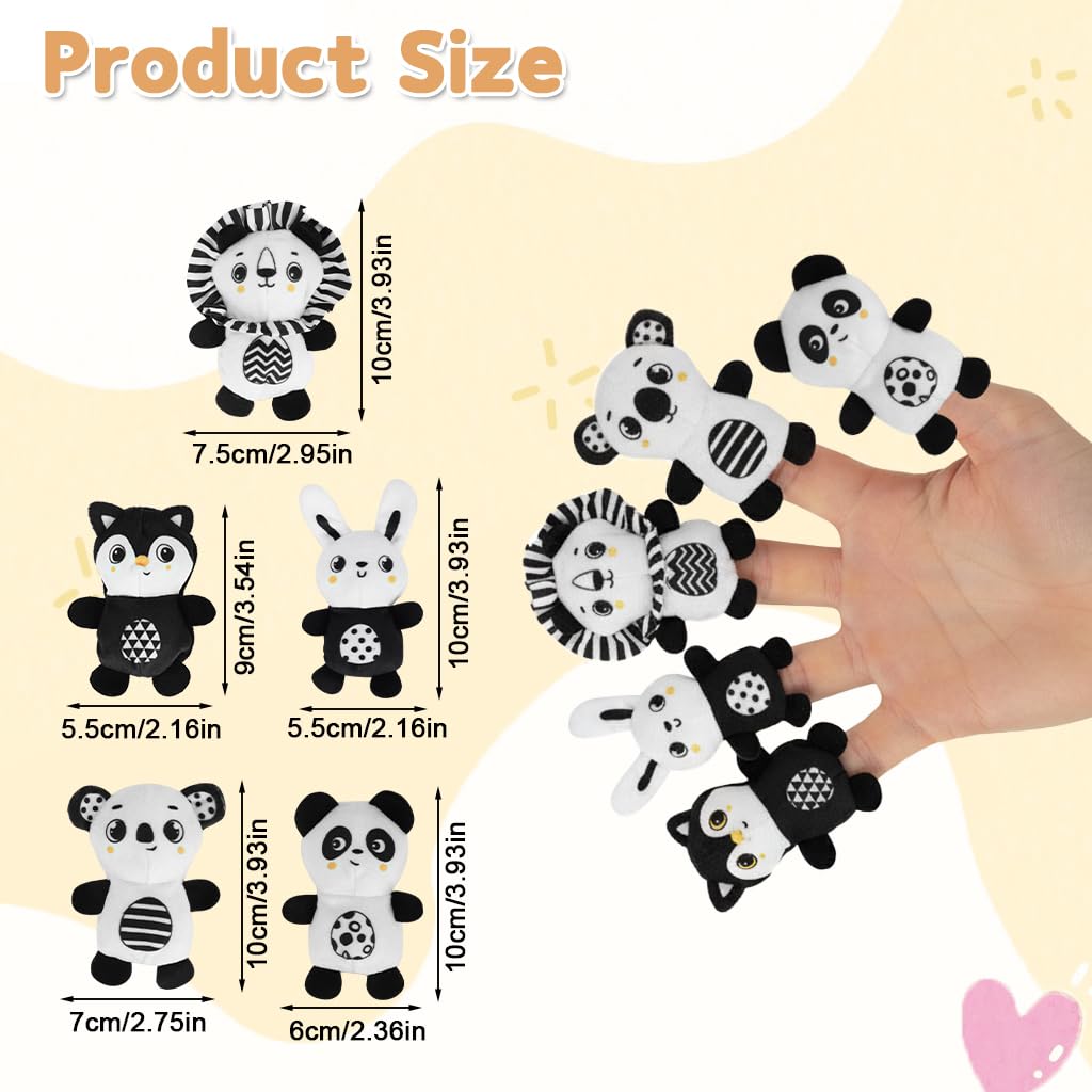 SNOWIE SOFT Baby Soft Cloth Book for Infants with 9 Animal Textures and Hand Puppets | Tactile Fabric Activity Toy