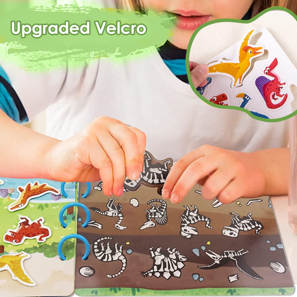 PATPAT Montessori Busy Book for Kids with 10 Learning Themes and Dinosaur Stickers | Educational Toy for Toddlers 1–3