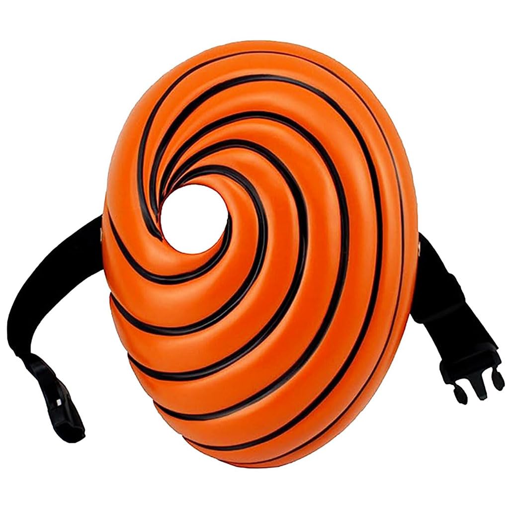 Fancyku Tobi Obito Mask for Halloween Cosplay featuring Elastic Strap and Soft Foam Padding | Resin Anime Prop for Fans