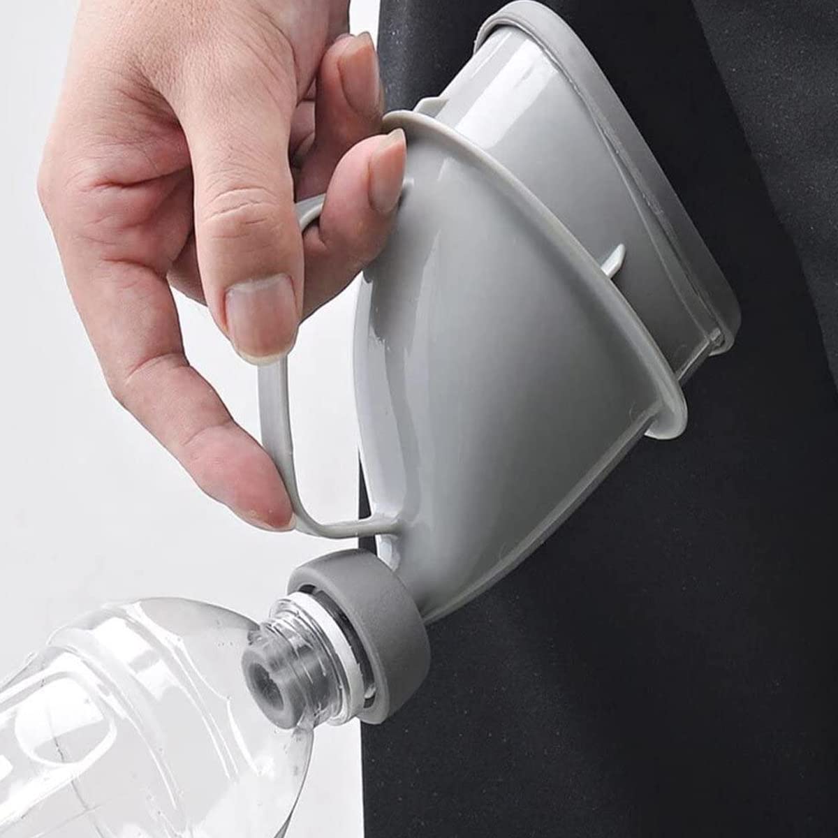 HANNEA Urine Collector for Travel and Camping with Leakproof Ergonomic Funnel | Grey 15 cm Reusable Device