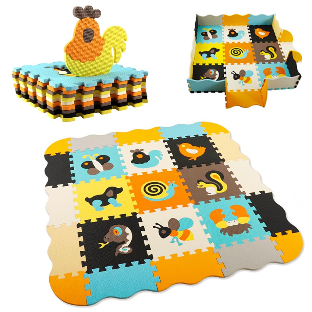 SNOWIE SOFT Play Mat for Babies with 25 Pieces and 1 cm Thick EVA Foam | 44.8 in Floor Puzzle Mat