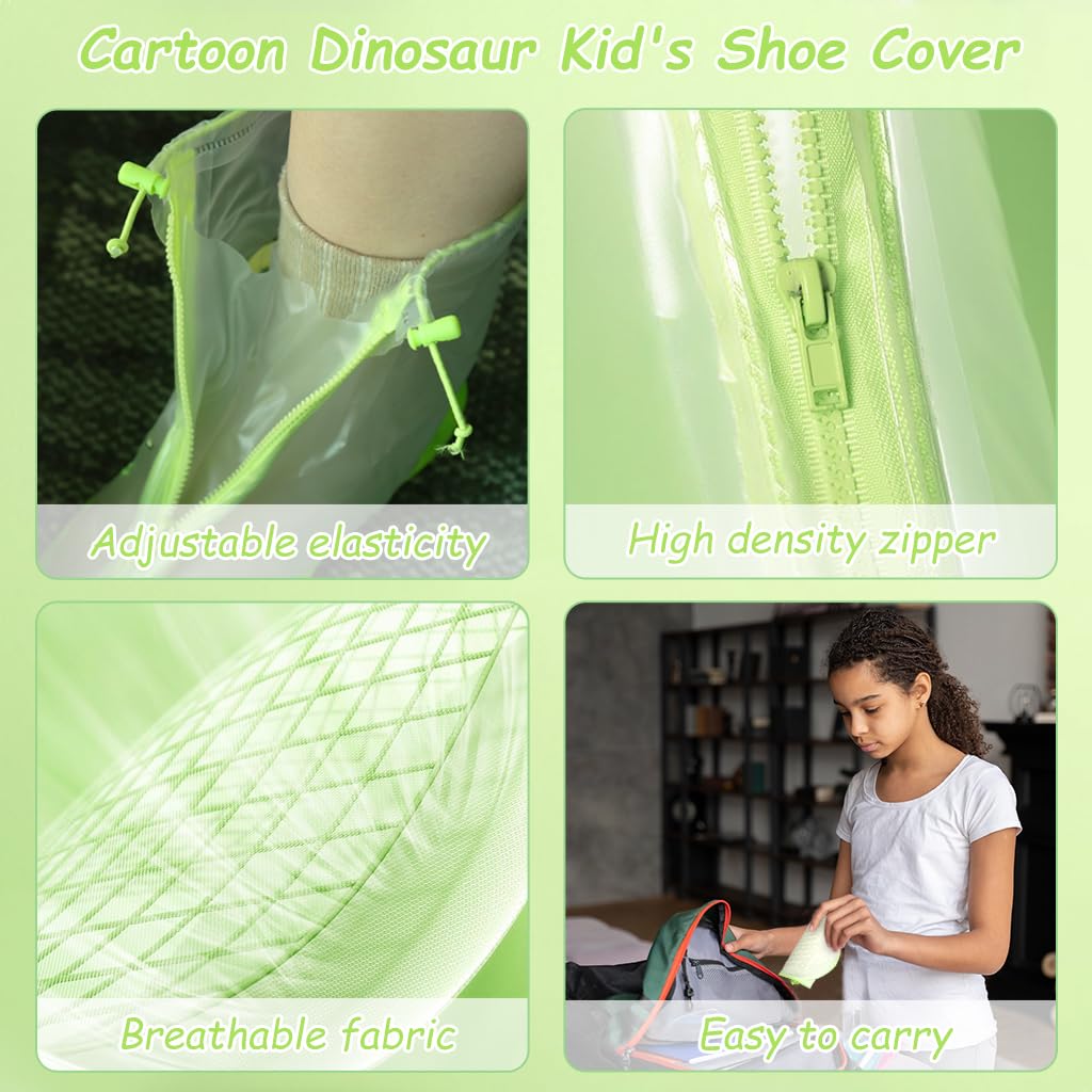 SNOWIE SOFT Clear Shoe Cover for Rain with Zip Up Anti Slip PVC Design | 23.5cm Kids Boys