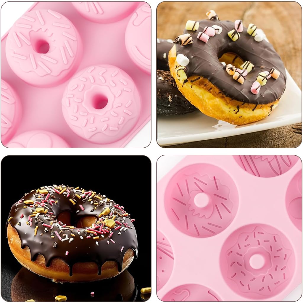 HASTHIP Silicone Donut Mold for Home Baking with 6 Cavities and Non Stick Food Grade Design
