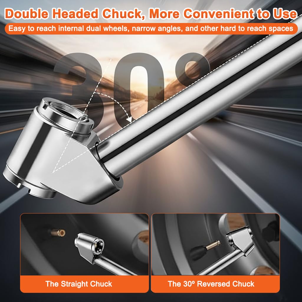 STHIRA Dual Head Chuck for Air Inflators featuring Dual End Connection | Reliable Tire Tool