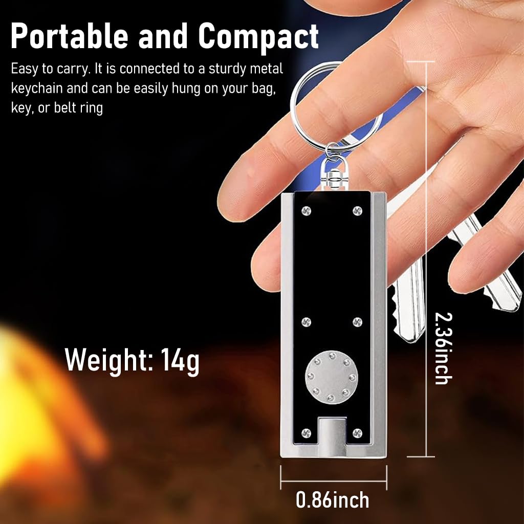 ELEPHANTBOAT Keychain LED Flashlight for Everyday and Emergency Use with 2PCS Set | Portable ABS Mini Light Featuring Built-in Button Battery