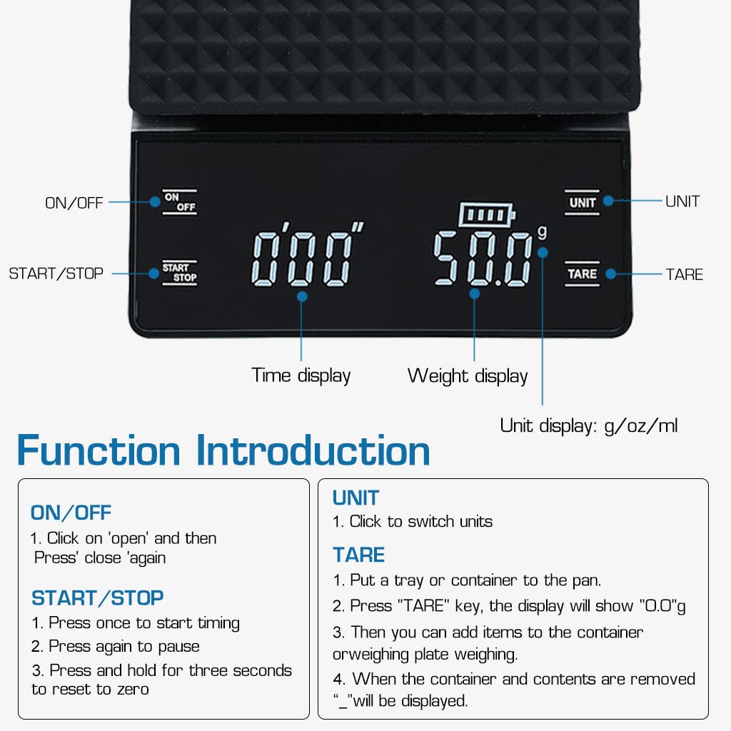 HASTHIP® Digital Kitchen Weighing Scale for Home 50g/0.001g Food Weighing Scale for Diet LCD Digital Pocket Scale with Tray Calibration Weight & Tweezer Portable Electronic Kitchen Scale for Jewellery