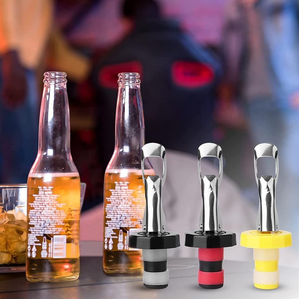 HASTHIP Silicone Wine Bottle Stopper Set for 1.7–2cm Bottles with Pump Lever Seal | 3PCS Food Grade Reusable Caps