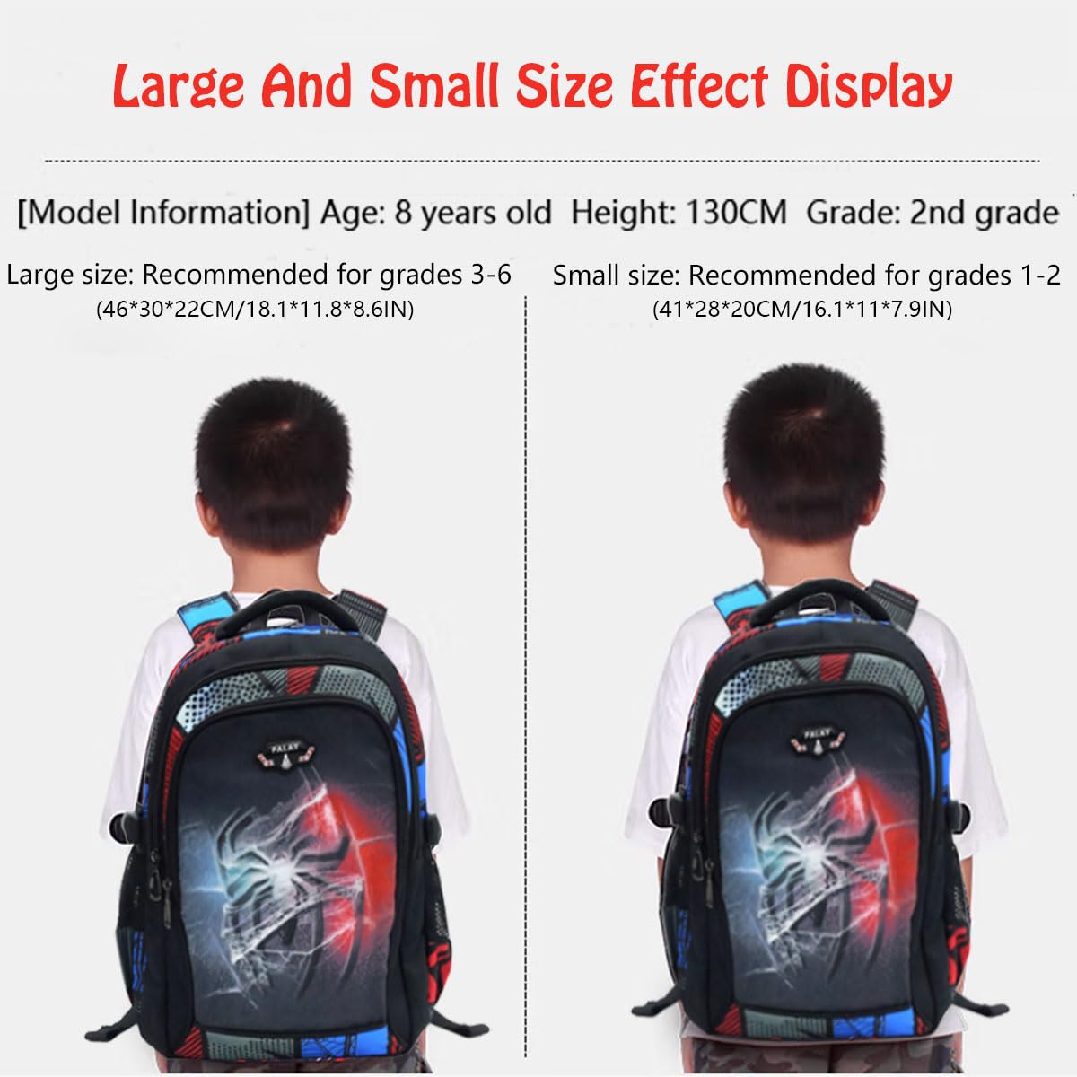 PALAY School Backpack with 3 Zipper Compartments and Waterproof Oxford Cloth for Boys 7–12 | Lightweight Ergonomic Bag for School and Outdoor Activities