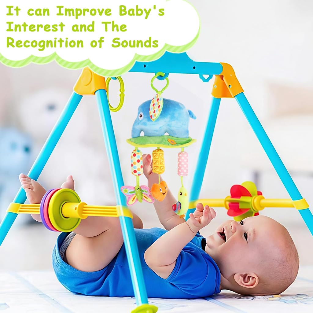 SNOWIE SOFT Baby Car Toy for Stroller with Teether and Rattle Sound | Soft Plush Duck