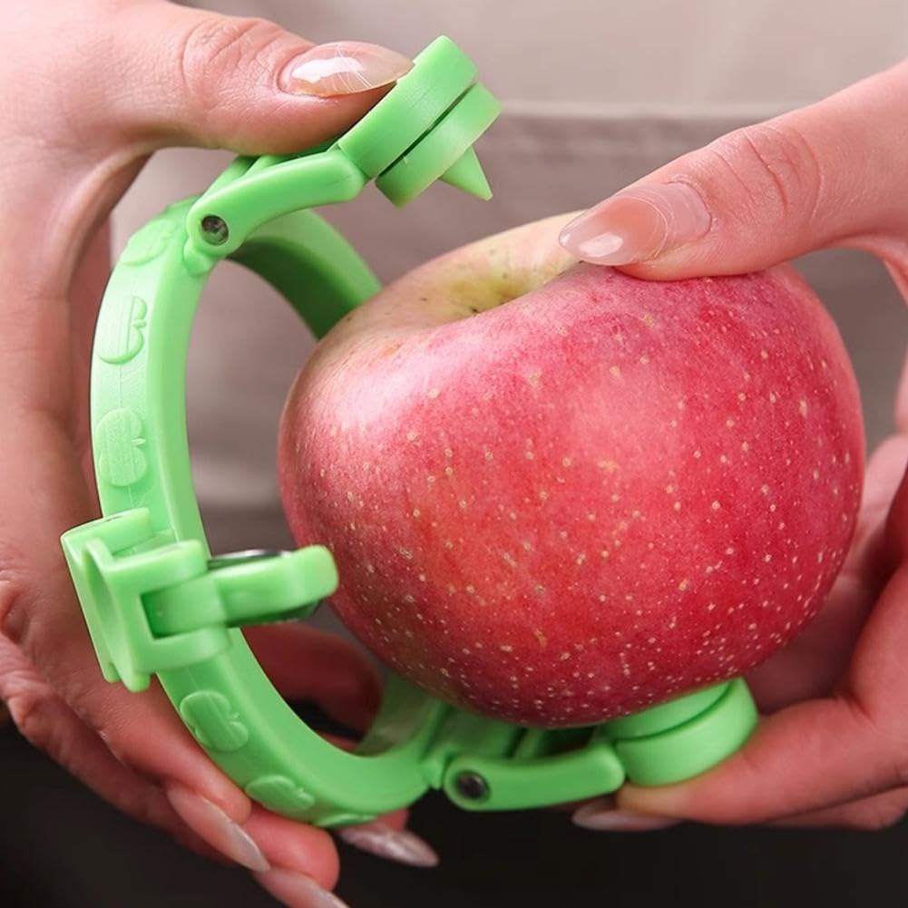 Supvox Ring Fruit Peeler for Pear Peach and Kiwi with Spiked Grips & Stainless Steel Blades