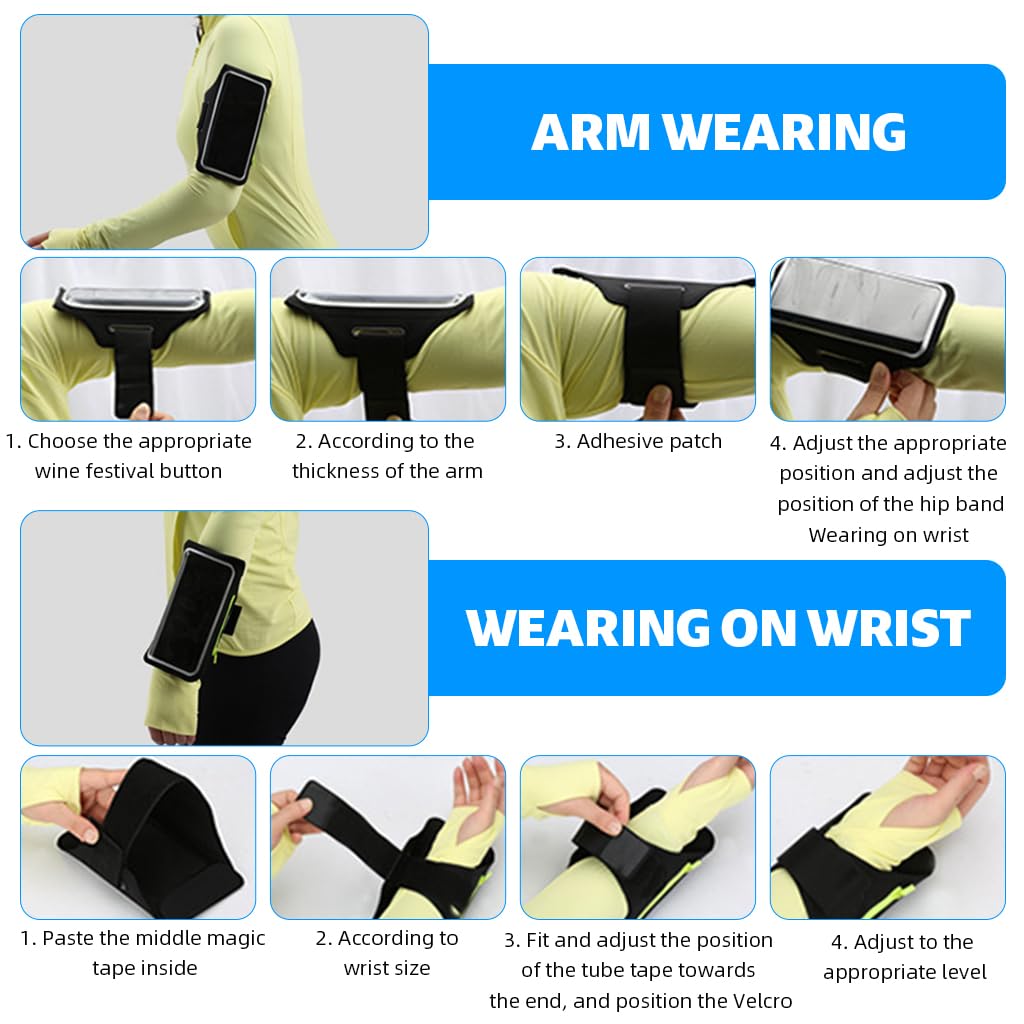 Proberos Running Armband for Workouts with 6.7 in Touchscreen Holder and Zipper Pouch | Adjustable Sweatproof Fit for Men and Women