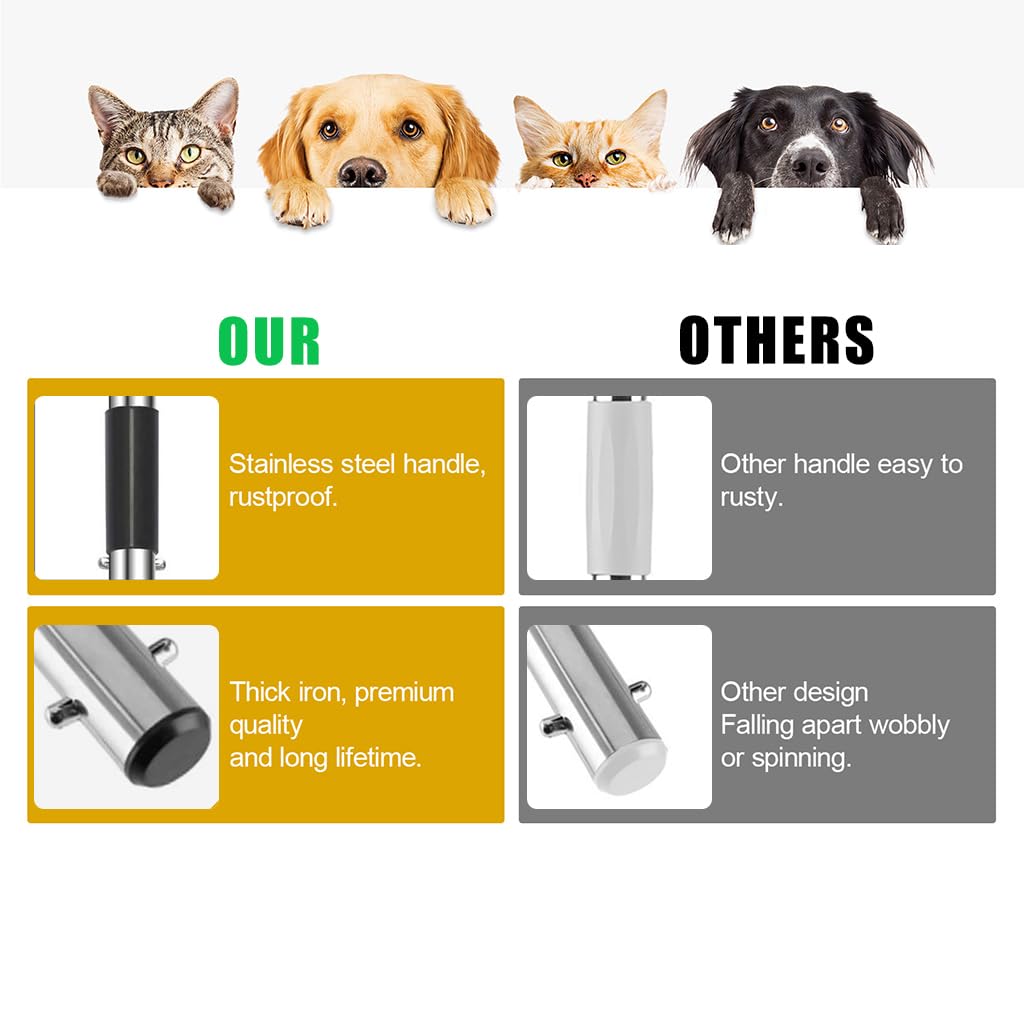 HASTHIP Dog Pooper Scooper Set for Yard Cleaning with 36.2 in Adjustable Handle and 9 Pronged Stainless Steel Rake