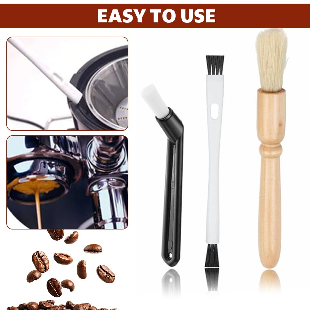 Supvox Coffee Maker Cleaning Brush Set for Coffee Machines with Dual End Brush & Wooden Handle | 13 Pcs Multi Sized Straw and Gap Brushes