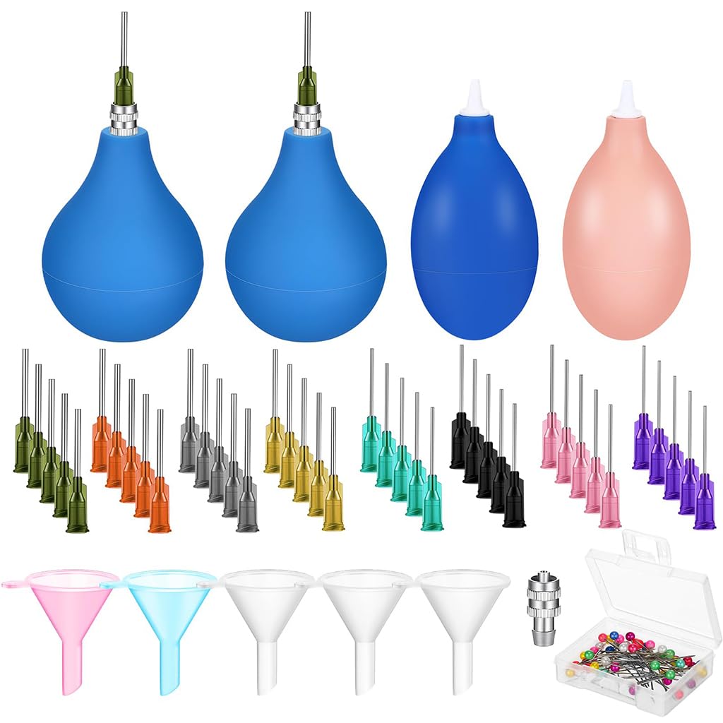 Supvox Pottery Tools Set for Ceramic Glazing with 102 pcs Needles and Silicone Applicators | Precision Slip Trailing Kit