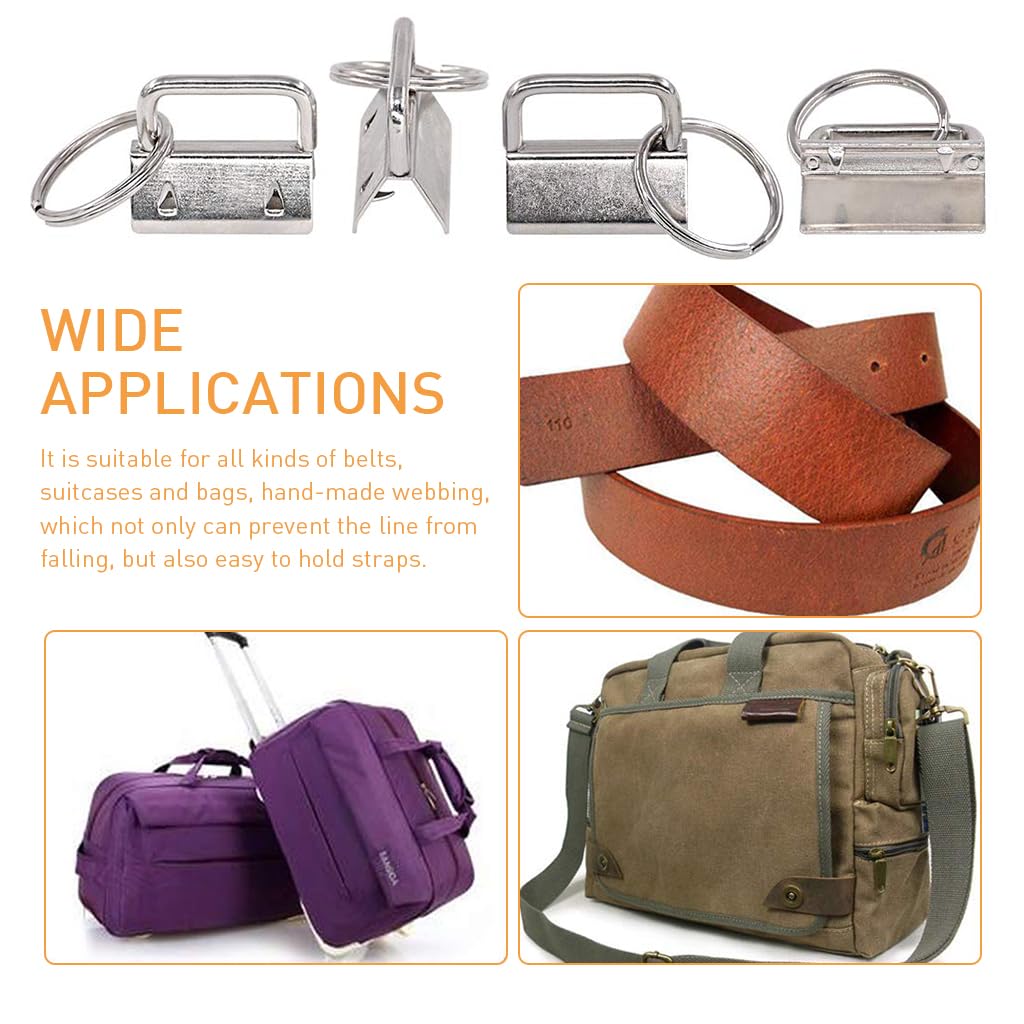 HASTHIP Key Fob Hardware for Wristlets with 30 Sets and 1 Key Fob Glass Running Pliers | 3 Colors