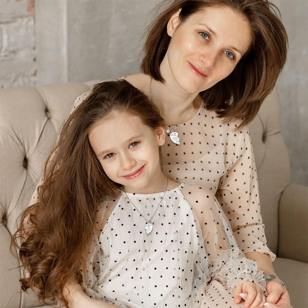 Venzina Necklace for Women with 50cm Chain Featuring Matching Heart Pendants | Mother Daughter Gift