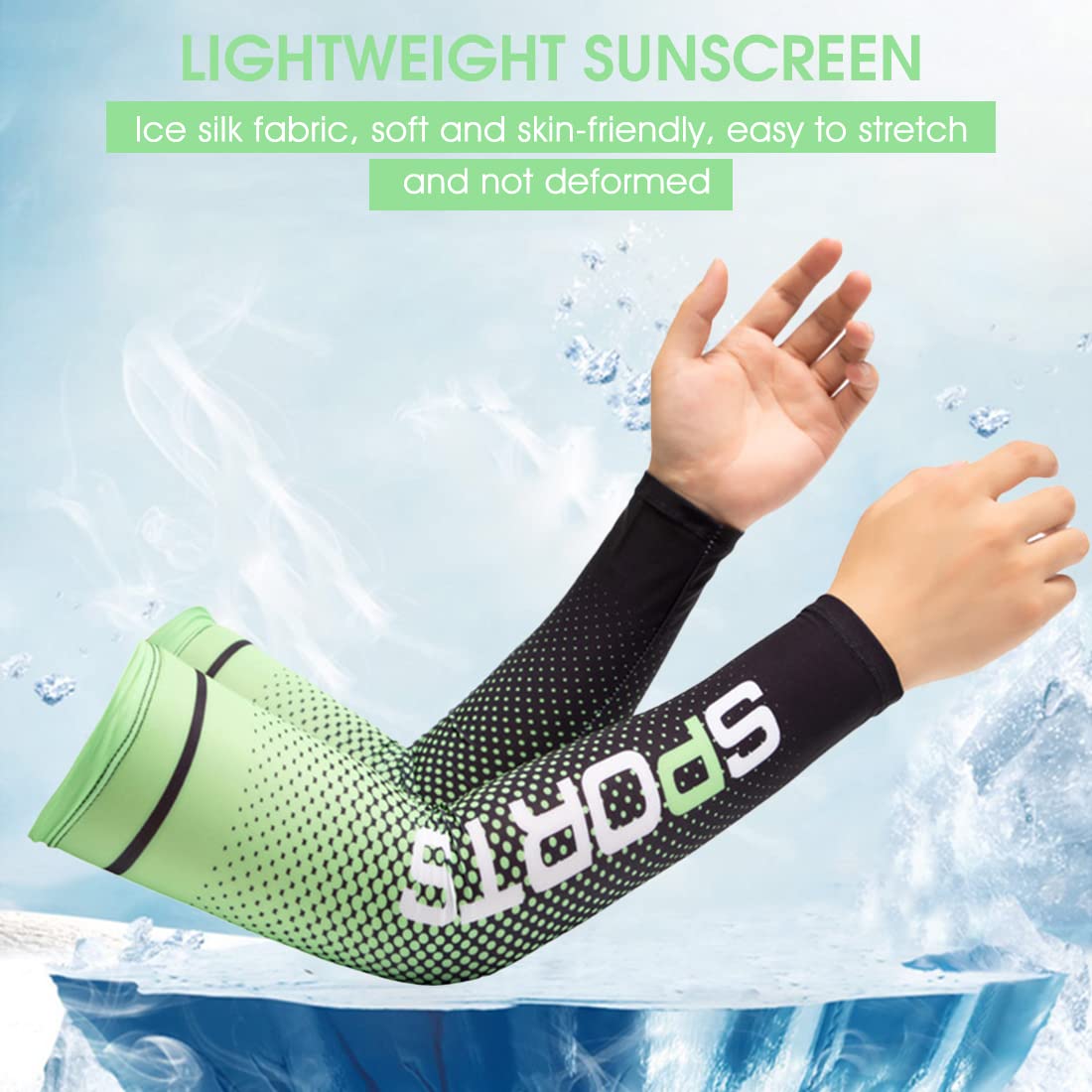 Zibuyu Sun Protection Arm Sleeves for Outdoor Sports with UPF 50 UV Defense | Icy Silk Lycra Combo for Men and Women