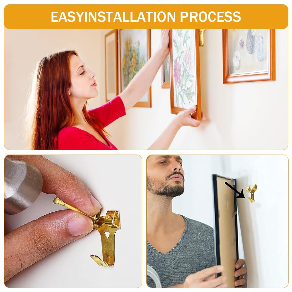 Serplex Picture Hanging Kit for Home Decor and DIY Use with 261 pcs Steel Hooks | Supports up to 75 lb