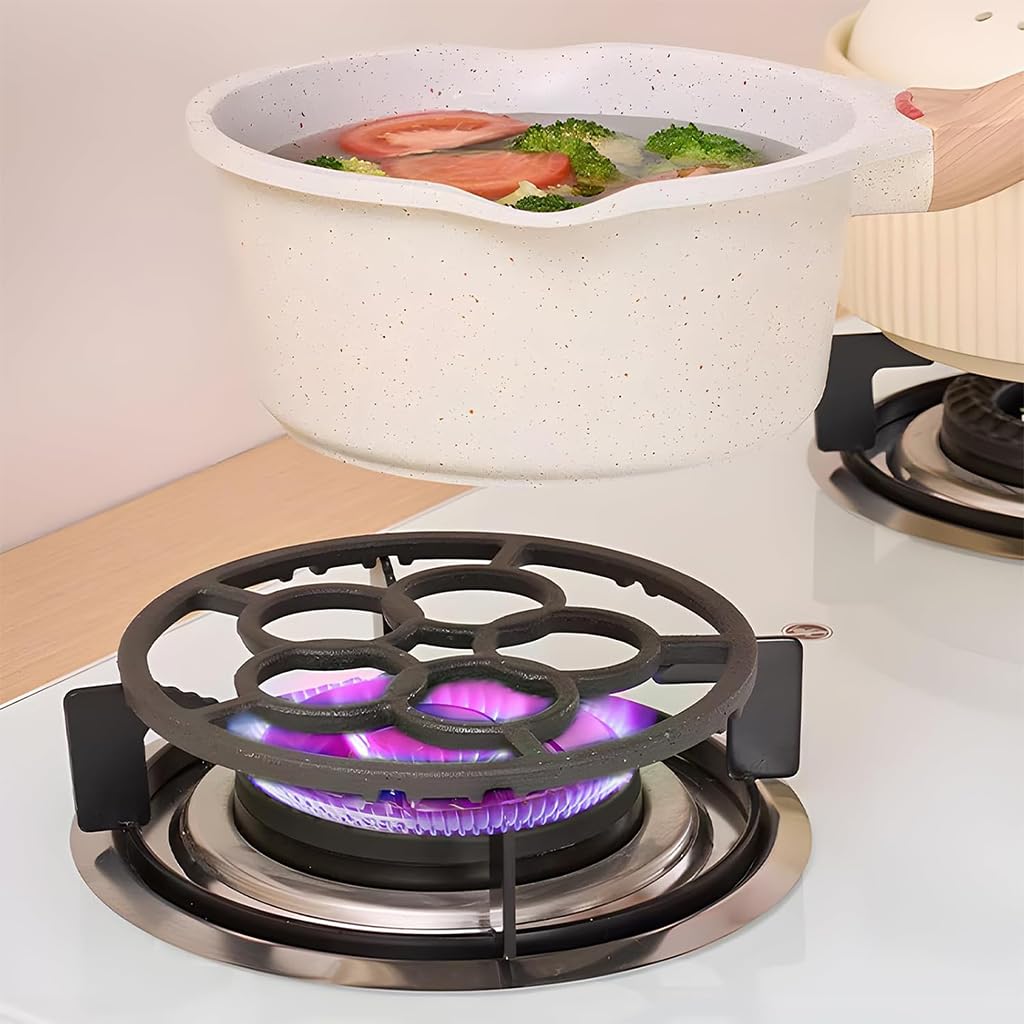 Supvox Gas Saver Stand for Wok Stability with 8 in Cast Iron Support Ring | Even Heating