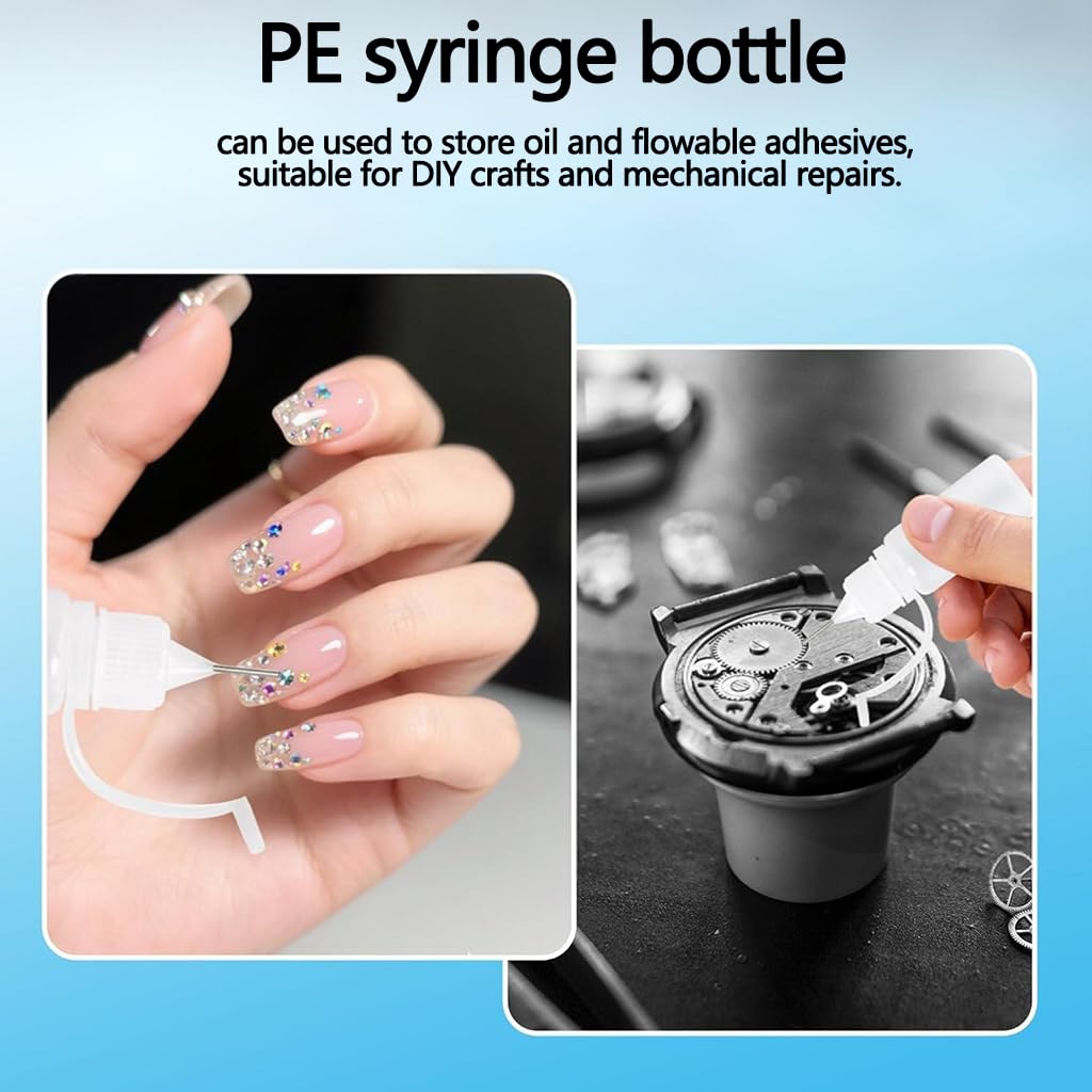 ZIBUYU Precision Needle Tip Glue Applicator Bottle for DIY Crafts featuring Leak Proof 10PC Design | Fine Control for Adhesive and Epoxy