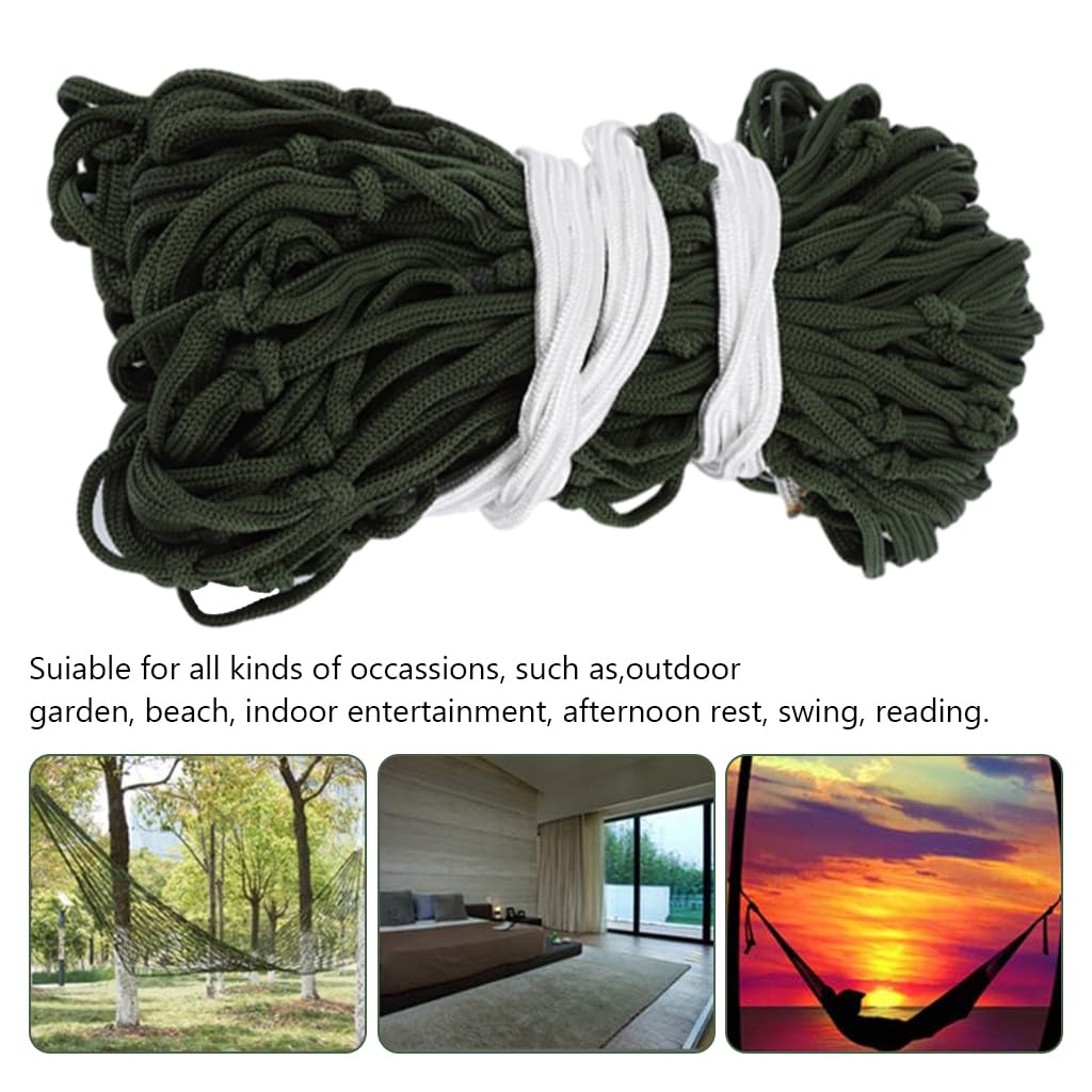 Proberos® Outdoor Hammock Nylon Mesh Hammock Camping Mesh Hammock for Backyard 220lbs Loading Heavy Duty Nylon Rope Woven Hammock for Beach, Camping(31.4x108 Inches)