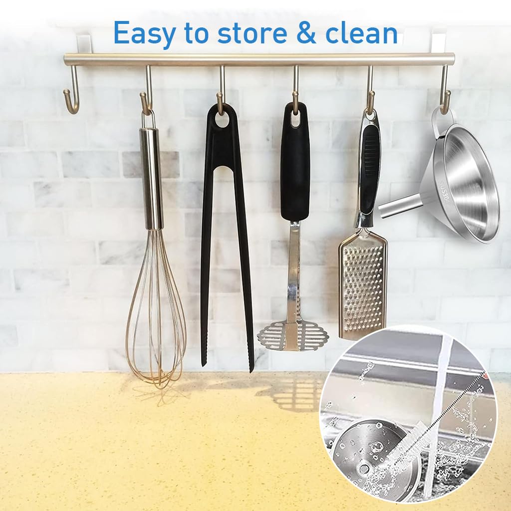 ZIBUYU Funnel for Kitchen Use with Removable Mesh Sieve 4.3 in Stainless Steel | Oil Filter