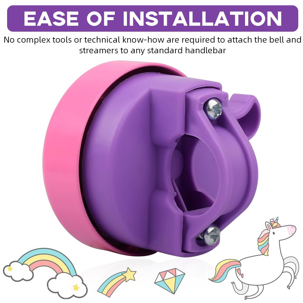 Proberos Kids Bike Bell with Daisy Flower and Pink Dome for Bikes and Scooters | 2 Pack Tassels