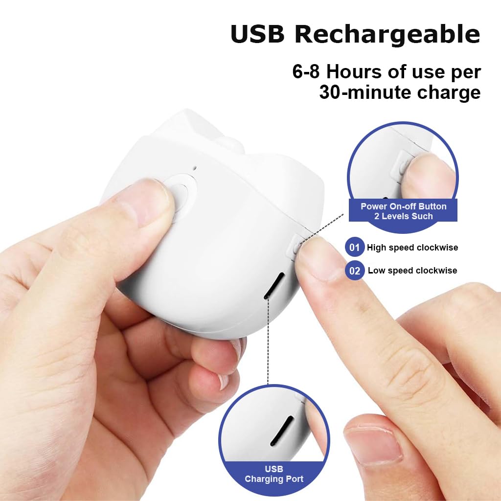 Maycreate Electric Nail Clipper with LED Light featuring 2 Speed Modes and 6.5x6.8cm Size | USB Rechargeable for Safe Trimming